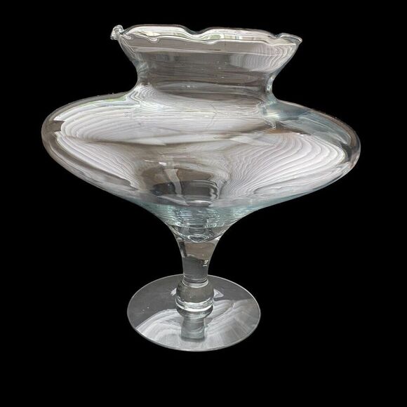 Vintage 1984 Princess House Crystal Violet Vase Bowl #852 Handblown 10" - Picture 1 of 5